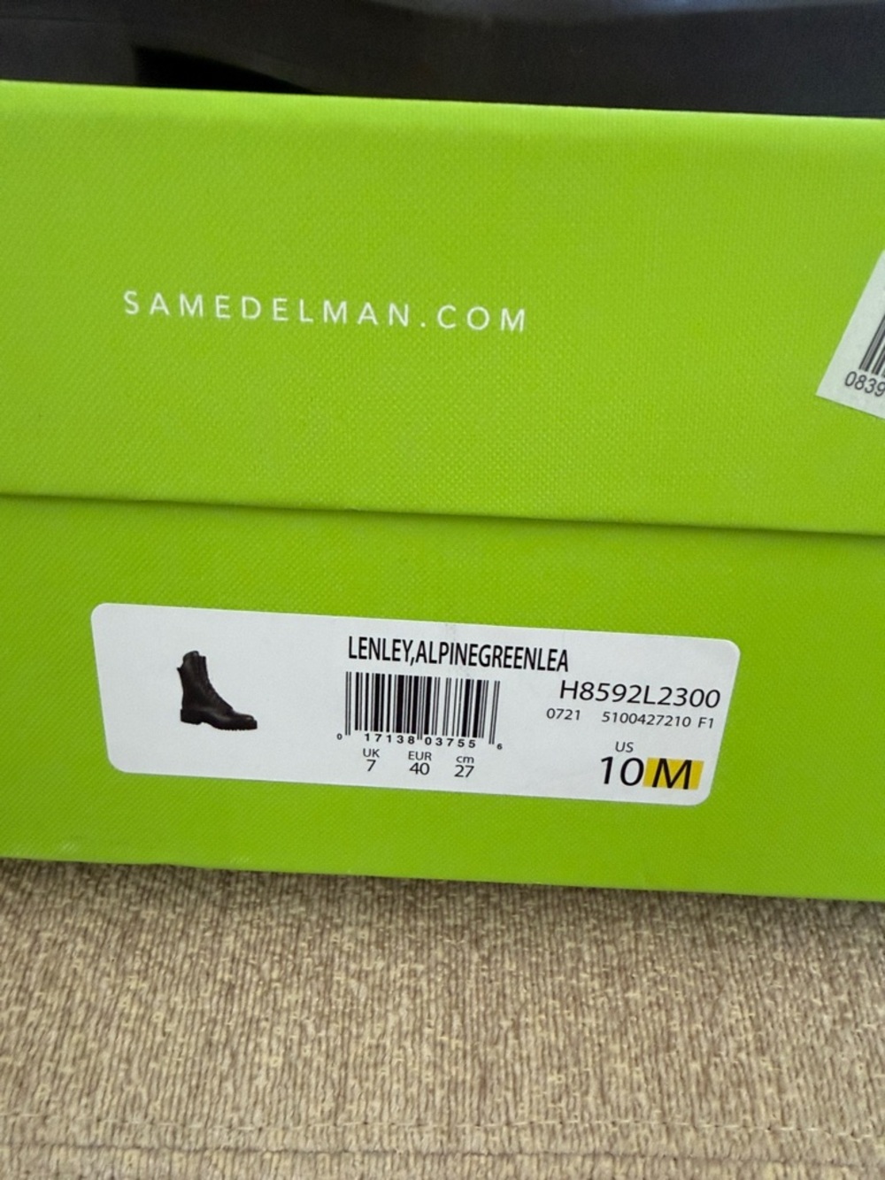 Sam Edelman Lenley, Alpine Green Lea Lace-Up Platform Lug Boots, Size 10 - Picture 2 of 9